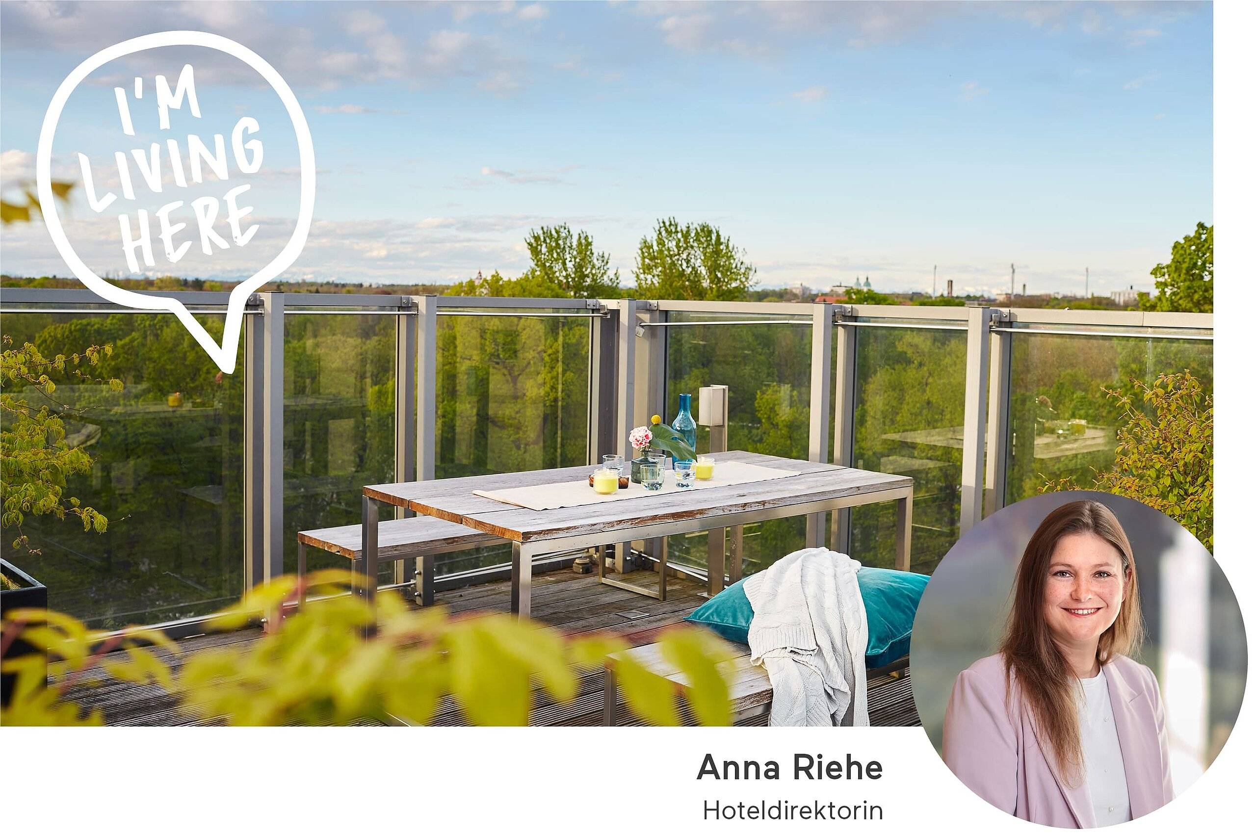 Living Hotel Prinzessin Elisabeth Direktorin Blick über Münchens Landschaft
