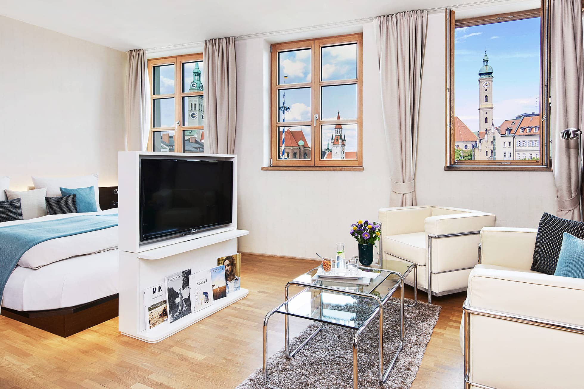 Living Hotel Das Viktualienmarkt Superior Zimmer Zimmer mit Blick auf Münchner Mitte