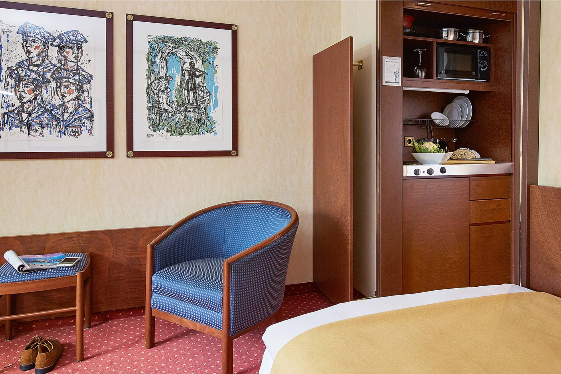 Living Hotel Prinzessin Elisabeth Einzel Kitchenette Küche im Hotelzimmer