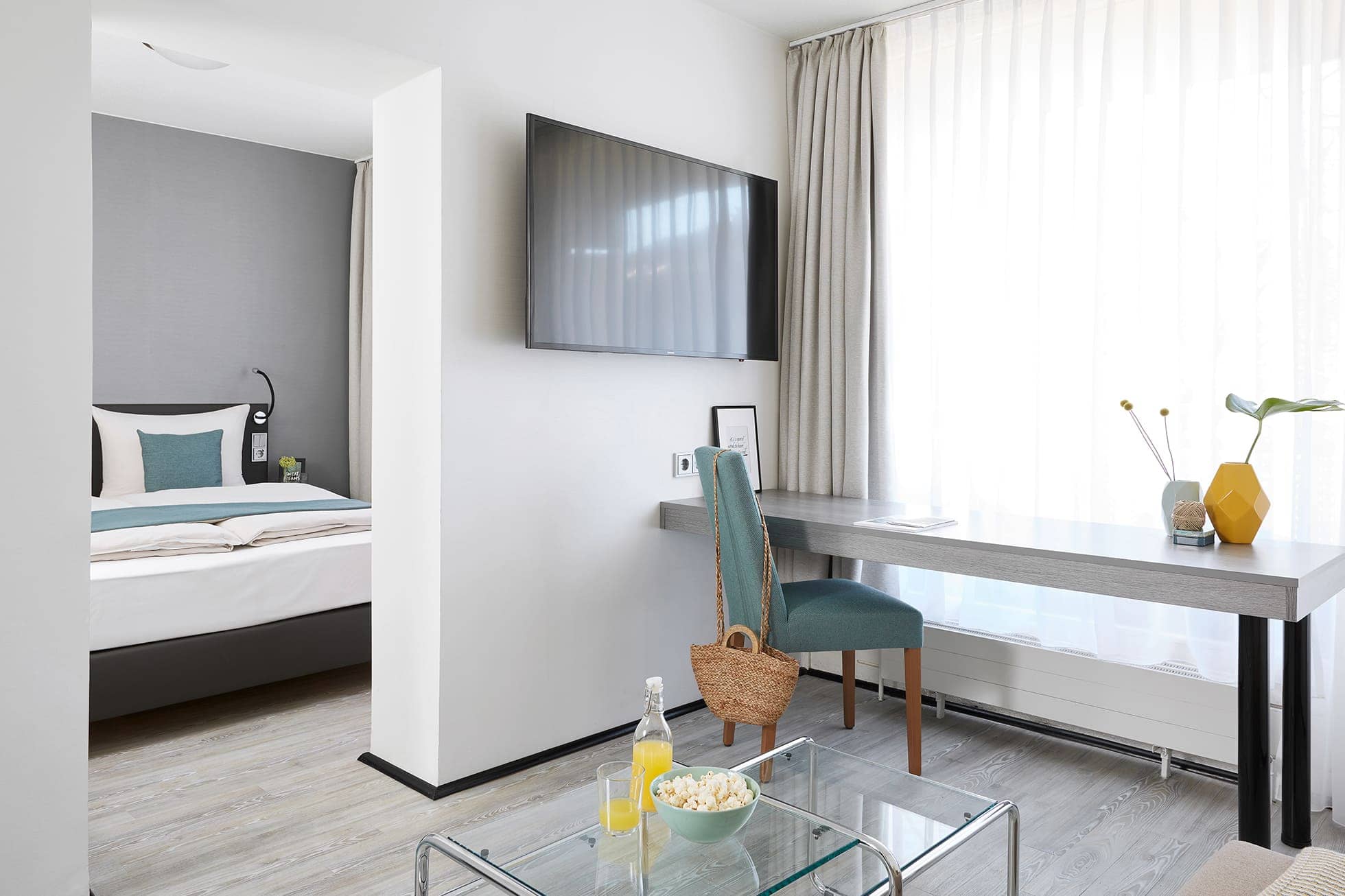 Living Hotel am Olympiapark Superior Wohnbereich im Münchner Aparthotel