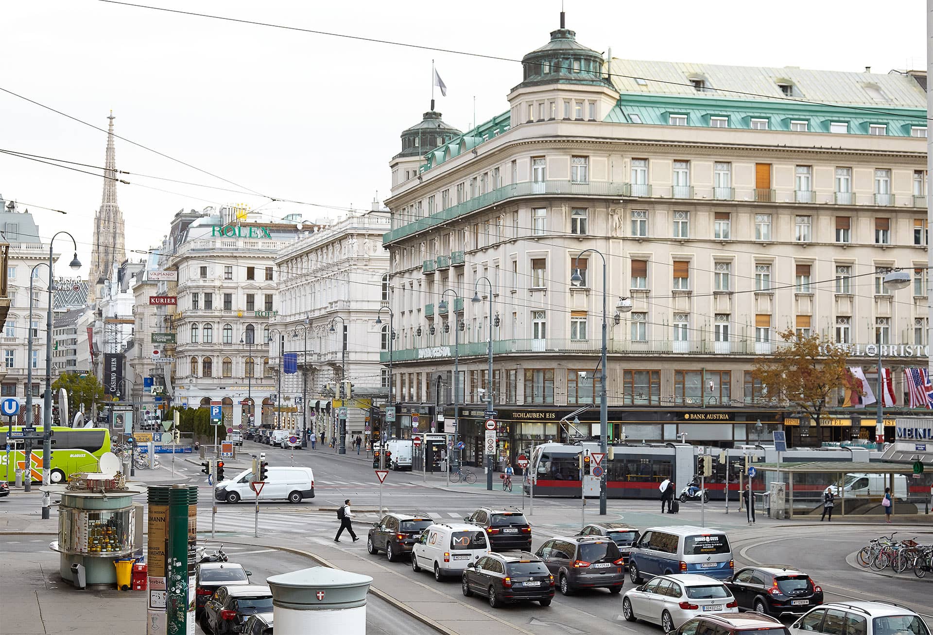 Ausblick vom Hotel aus auf Wiener Straße
