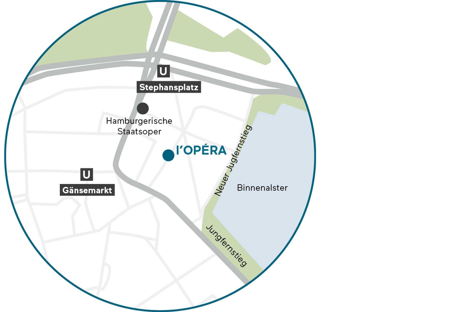 Living Hotel l'Opéra Standort Gezeichnete Karte der Hotelumgebung